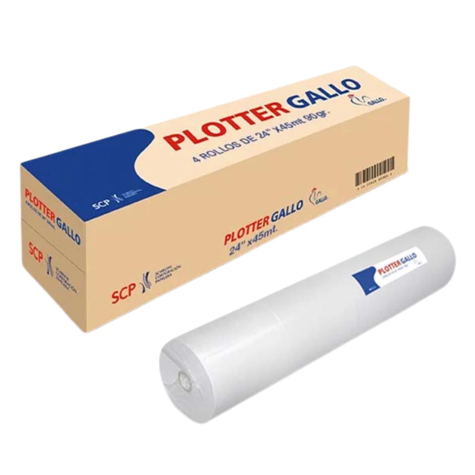 PAPEL PARA PLOTTER 90GR 24&#8243; X 45 Mts TUCO 2&#8243;